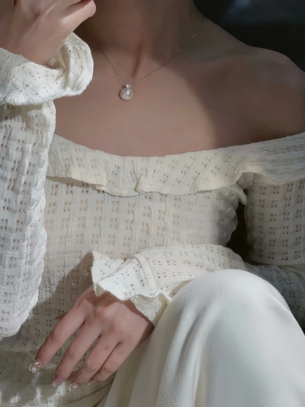 【珍雾霭霭】天然淡水珍珠极光珍珠吊坠银镶G341