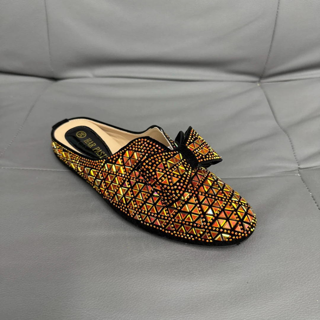 780胶粘鞋亮片日常包头百搭包头拖夏季透气韩版时尚凉鞋平底女士