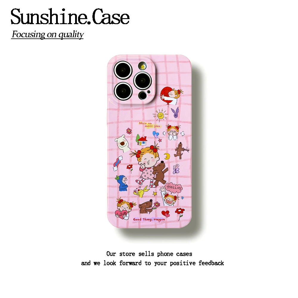 粉色女孩菲林软壳适用苹果oppo华为vivo小米荣耀创意手机壳防摔