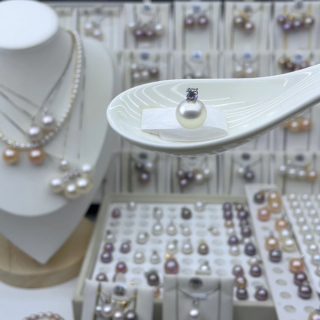 银S925镶嵌珍珠淡水珍珠