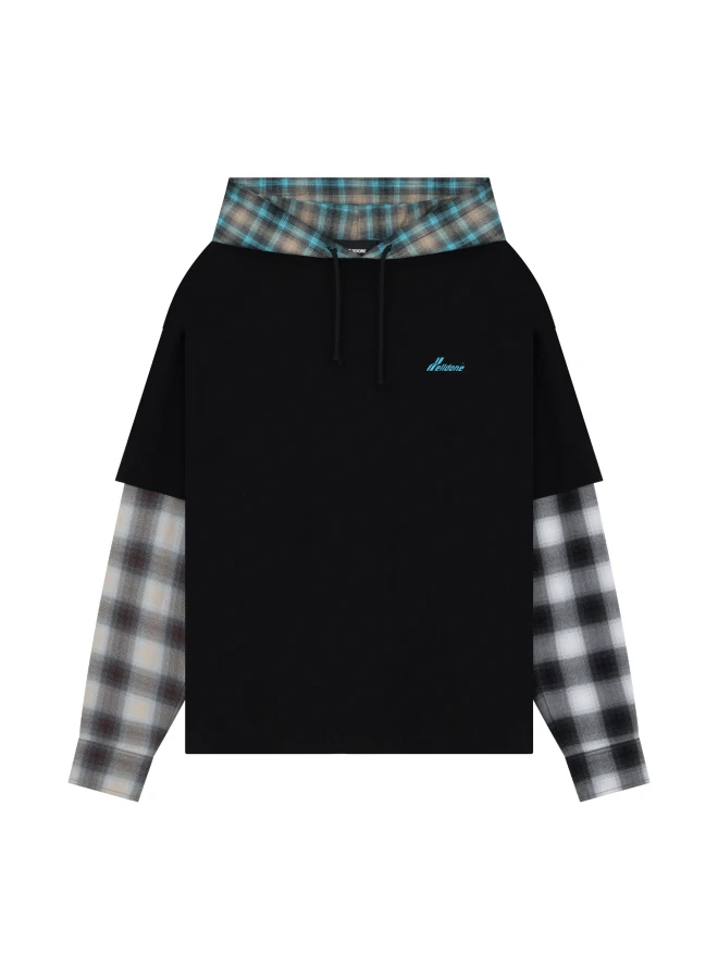 WELLDONE 25-783 格子补丁长袖T恤