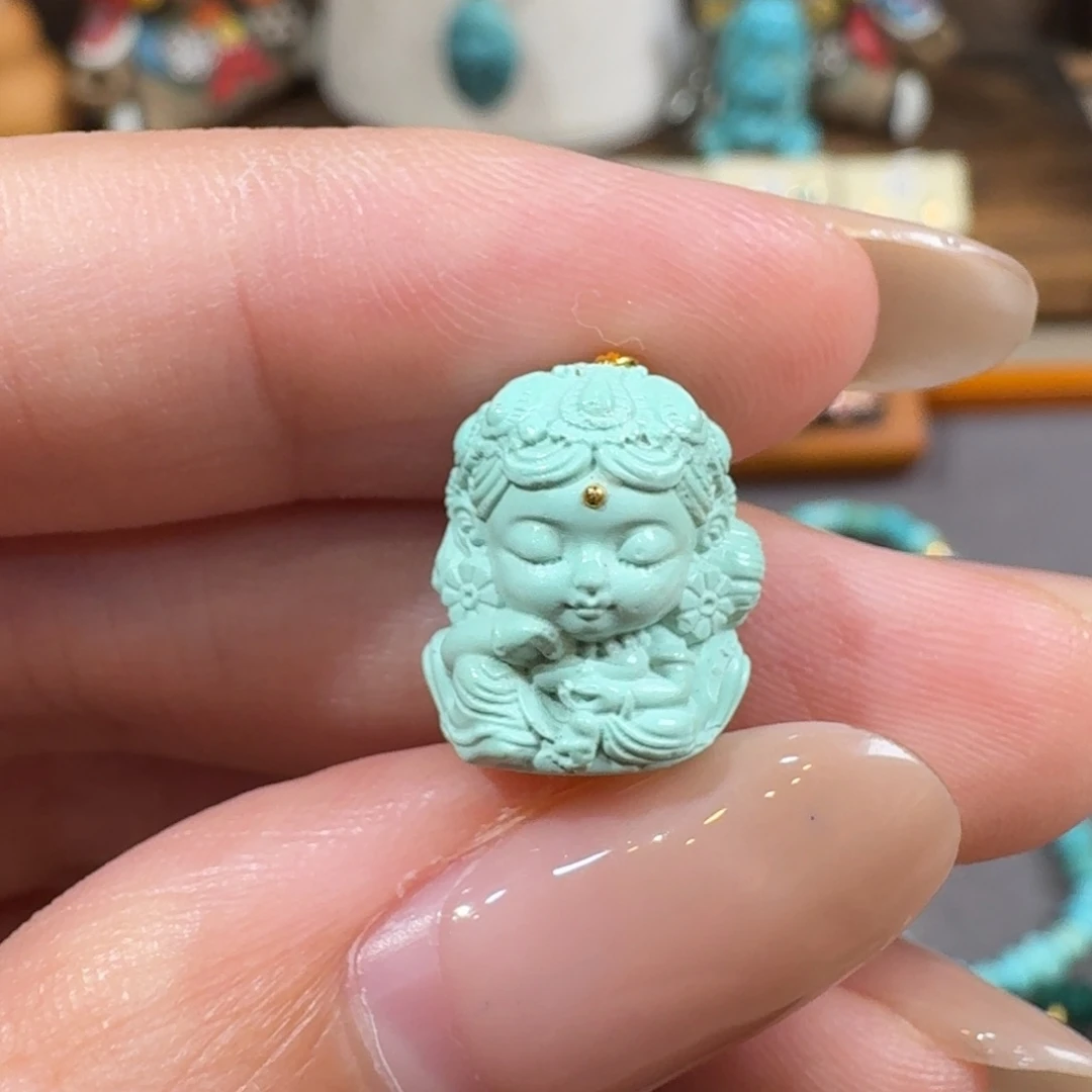 未镶嵌绿松石珠宝半成品度母配饰