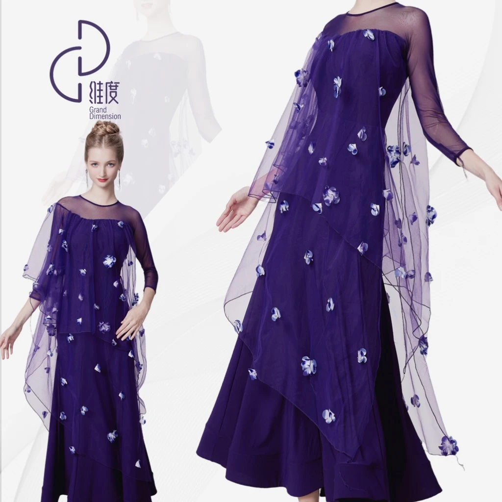 【维度舞服】L77女神专属舞会新款连衣裙摩登蹈服练习服性感修身