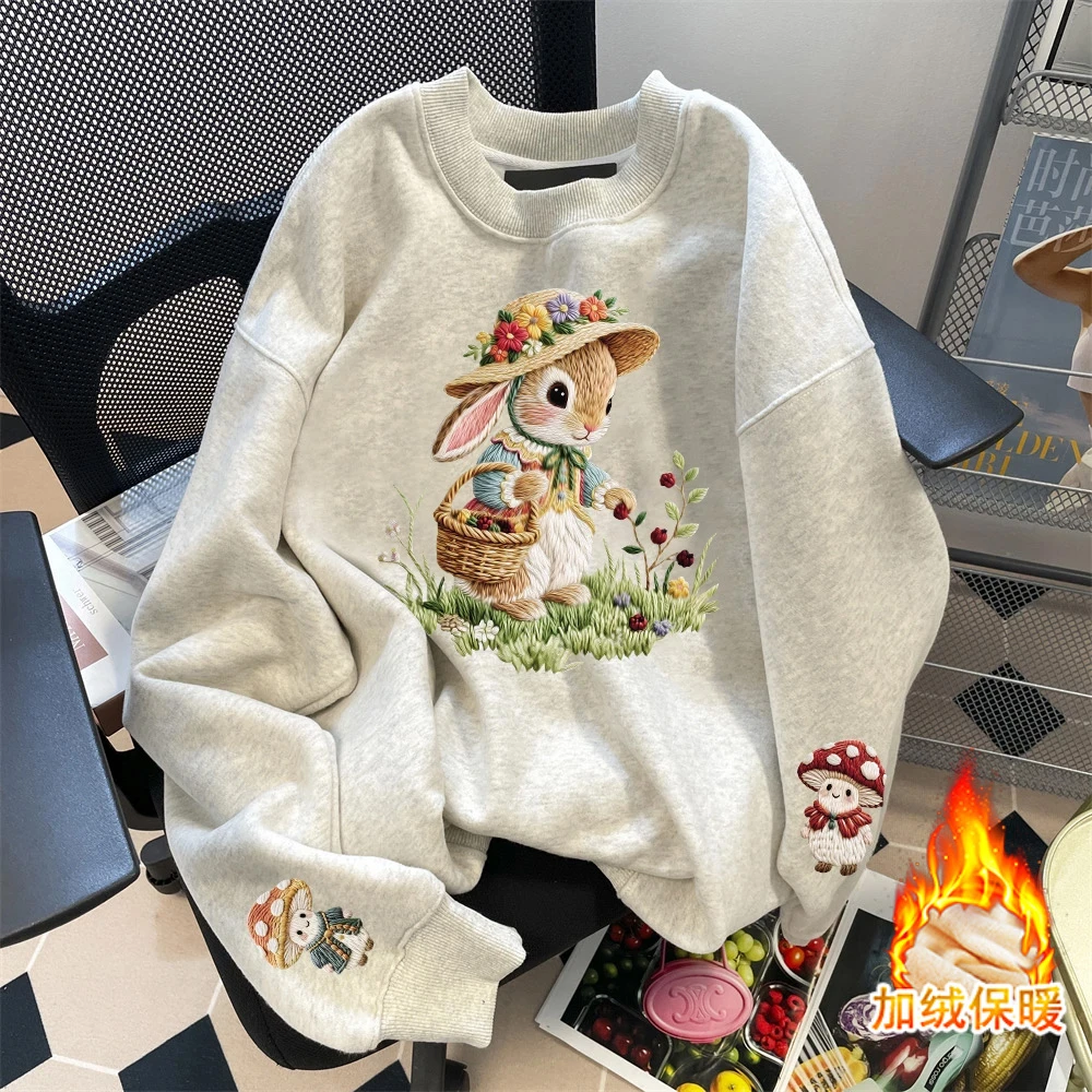 女童园领卫衣2025新款儿童休闲上衣女孩时髦秋季洋气百搭长袖衣服