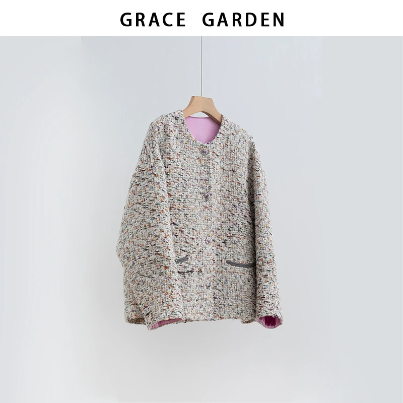 GRACE GARDEN【珍妮弗！】小香名媛风彩点花呢外套MF5I1724