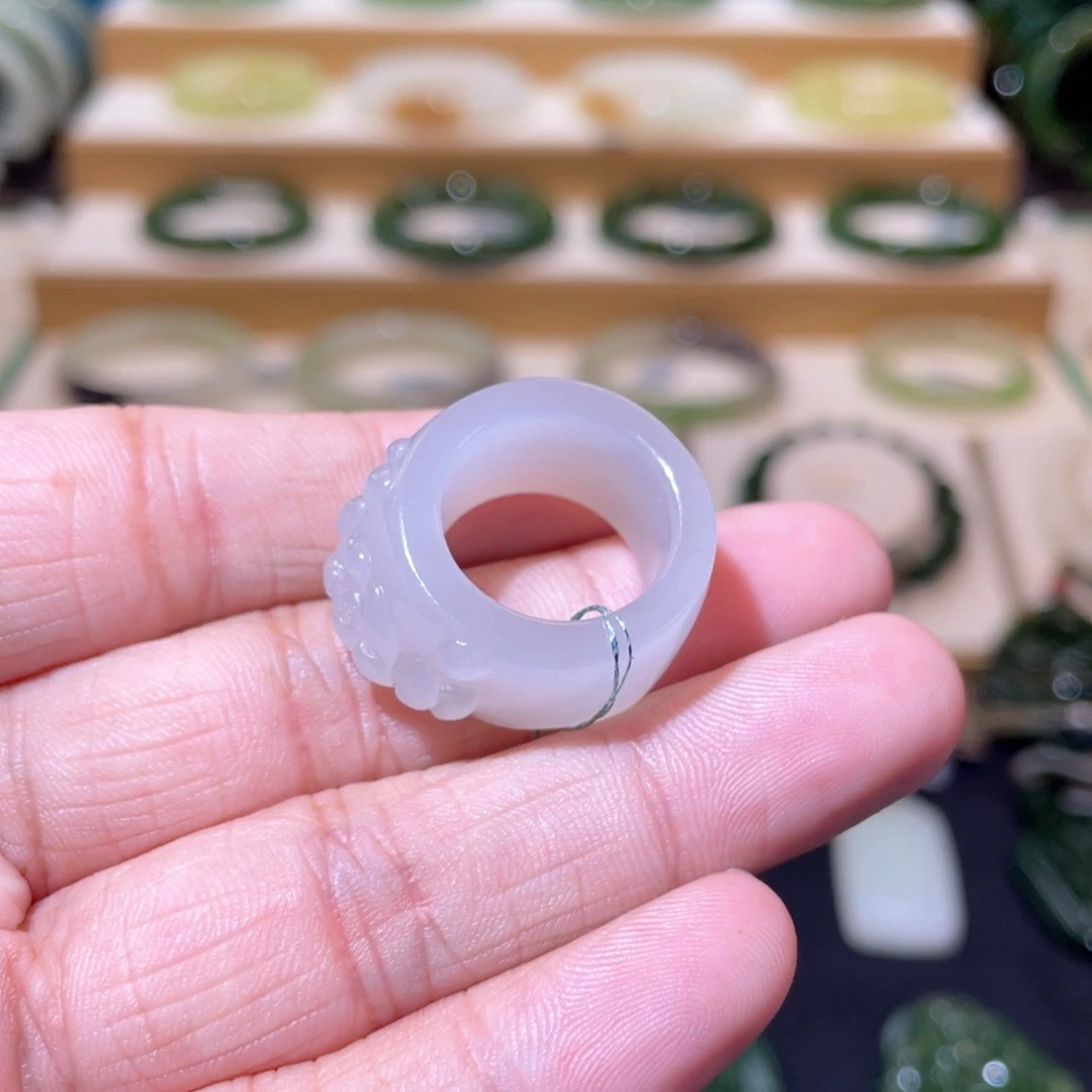 和田玉高冰烟紫扳指未镶嵌