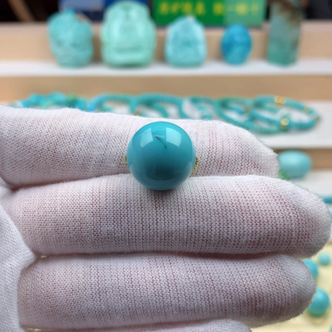 绿松石未镶嵌珠宝奇石14.7mm
