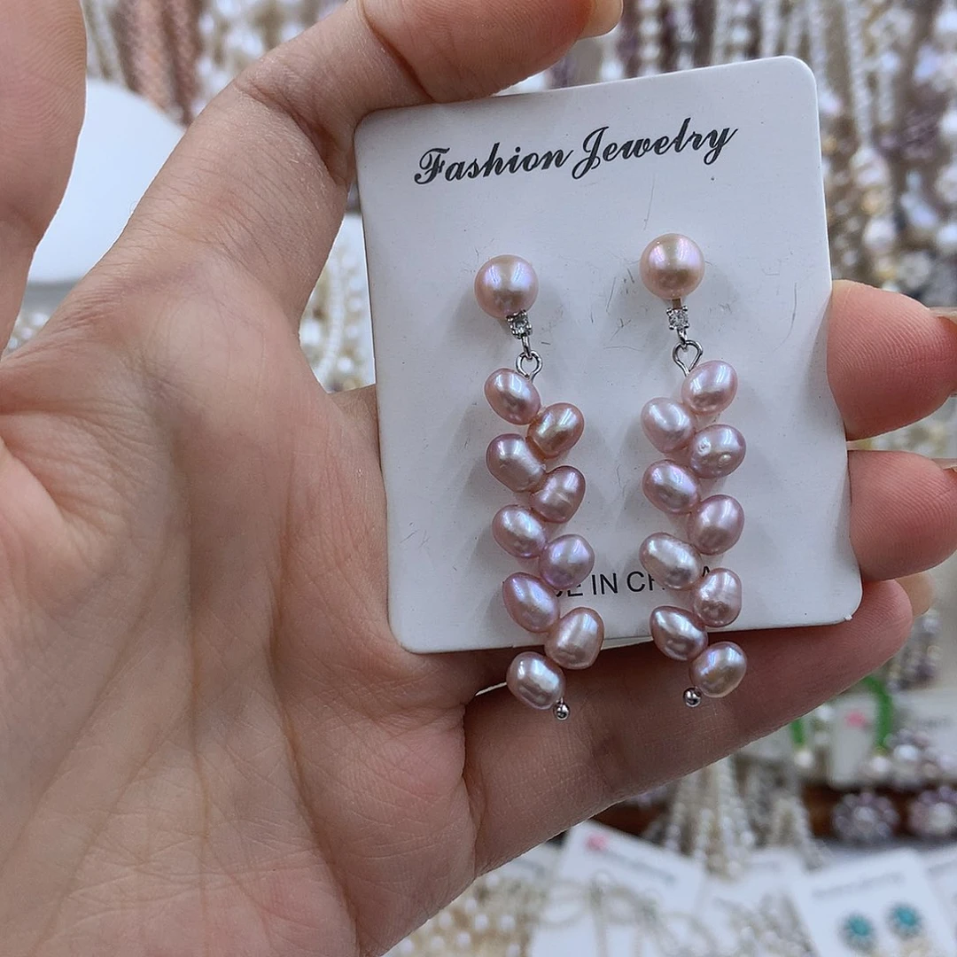 项链银S925镶嵌淡水珍珠