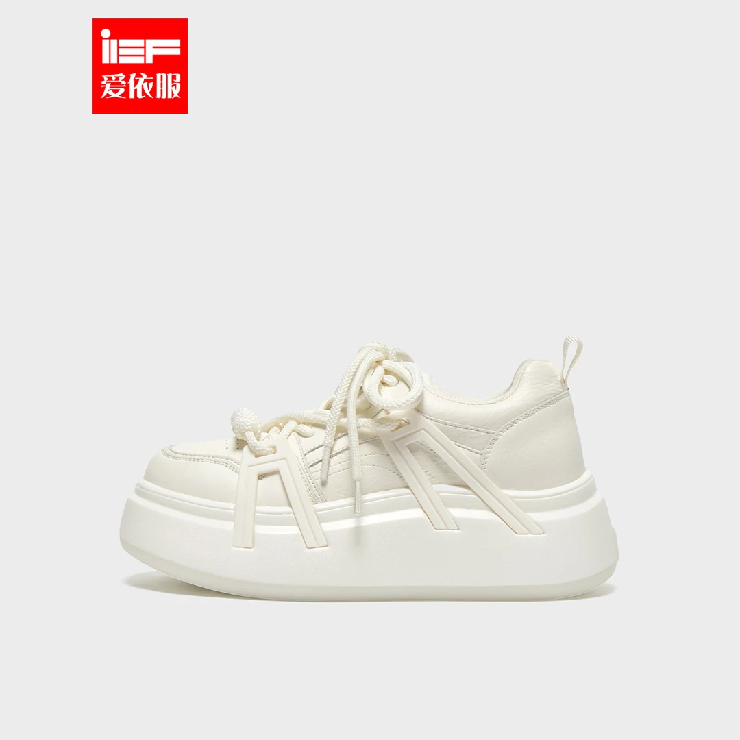 IEF/爱依服休闲鞋2025秋冬新款时尚小众设计感通勤百搭厚底小白鞋