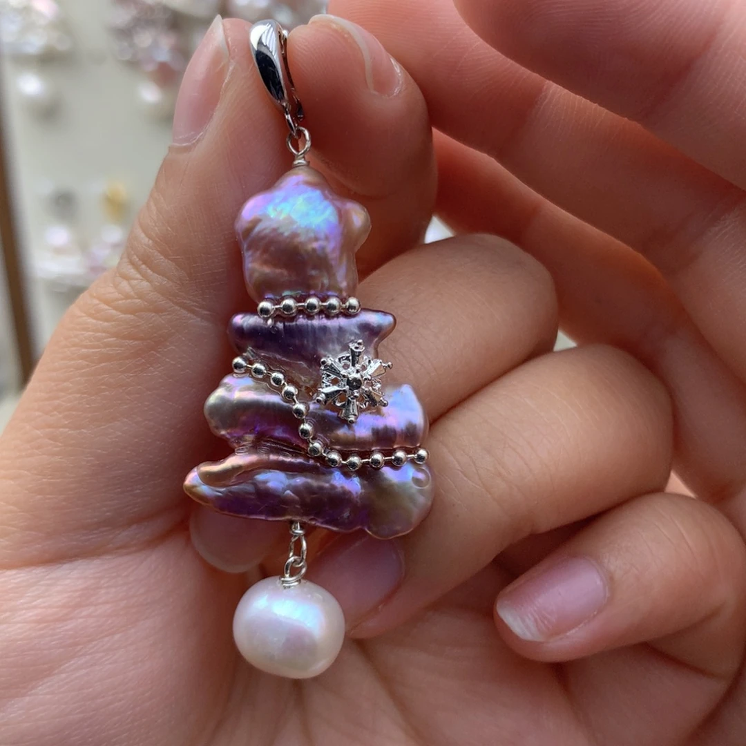 淡水珍珠吊坠合金