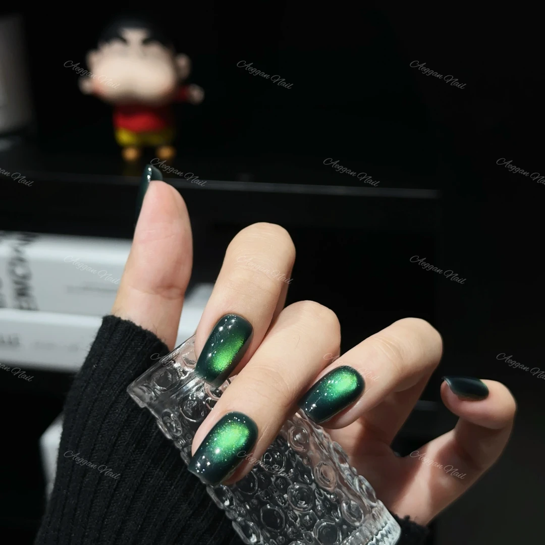 『赎罪』Aeggean纯手工穿戴甲气质优雅绿宝石猫眼"送果冻胶工具”