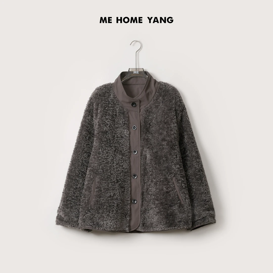 ME【冬日特调】双面穿立领毛毛外套厚款保暖百搭经典外套MEQA4071