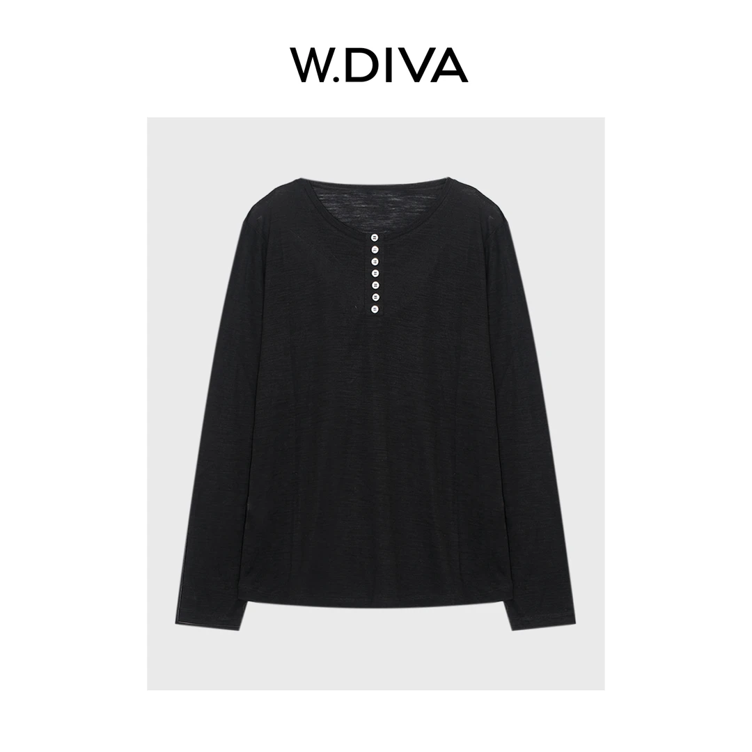 W.Diva【织语】多巴胺水母T羊毛长袖防晒衫纯欲慵懒风女装52Z252197