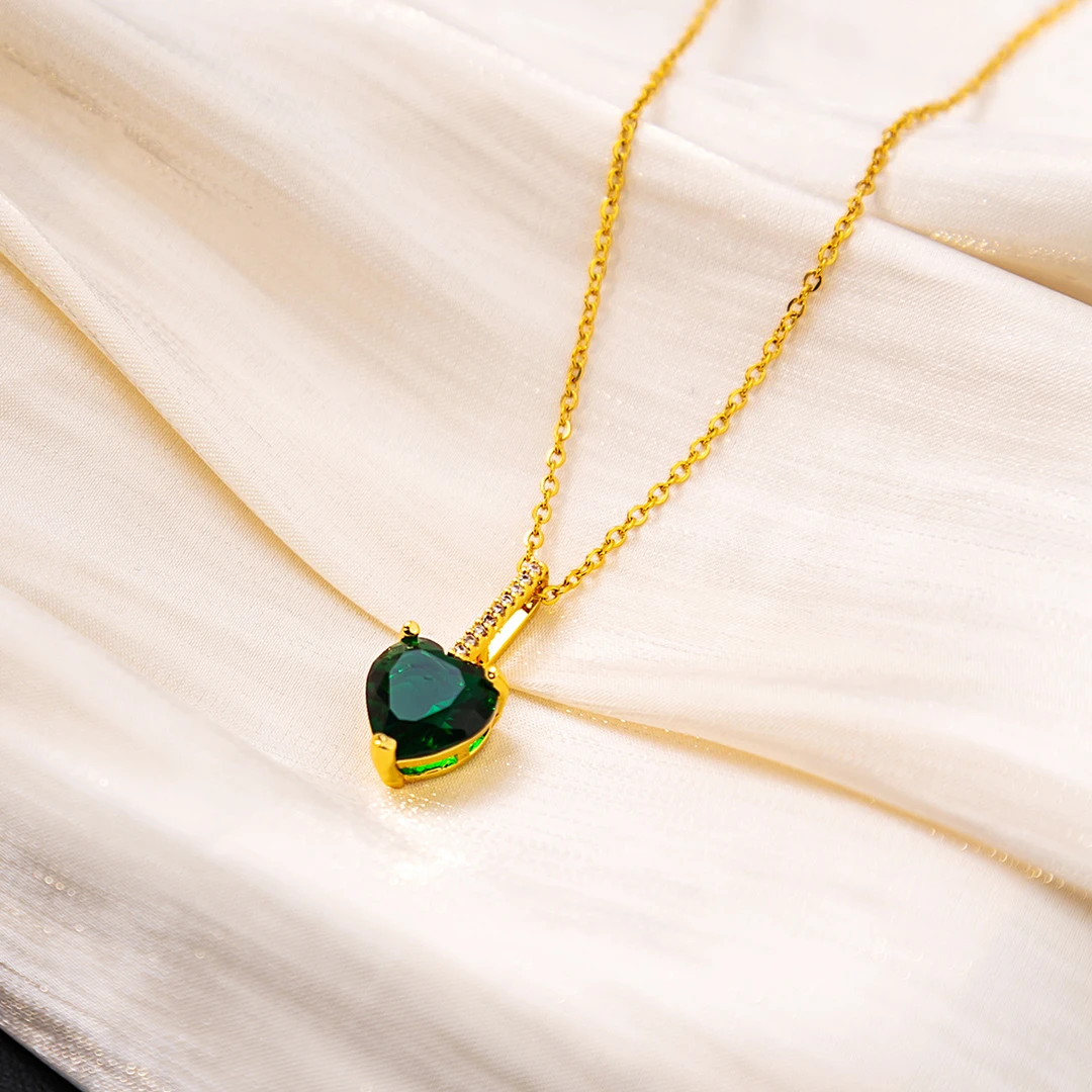 铜陶瓷项链 复古简约小众爱心项链气质文艺设计感百搭精致时尚