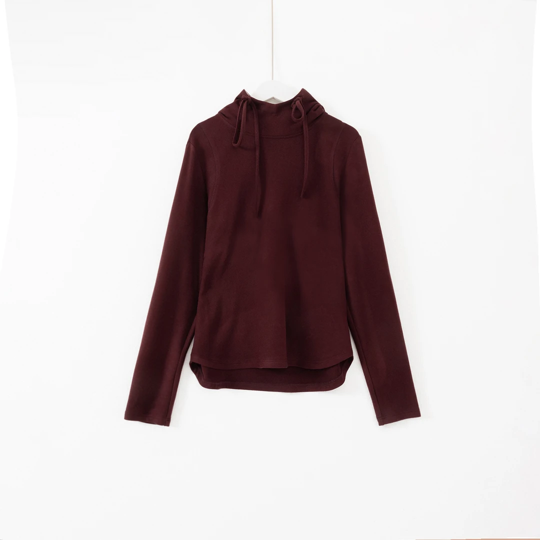 几里与麻 宽松显瘦长袖连帽打底衫 衣长58 胸围92 2091338