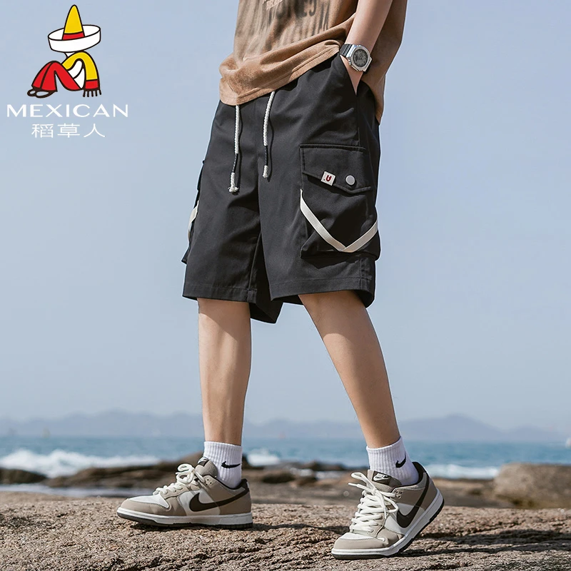 稻草人男士休闲五分裤夏季薄款透气短裤外穿潮流百搭宽松工装裤衩