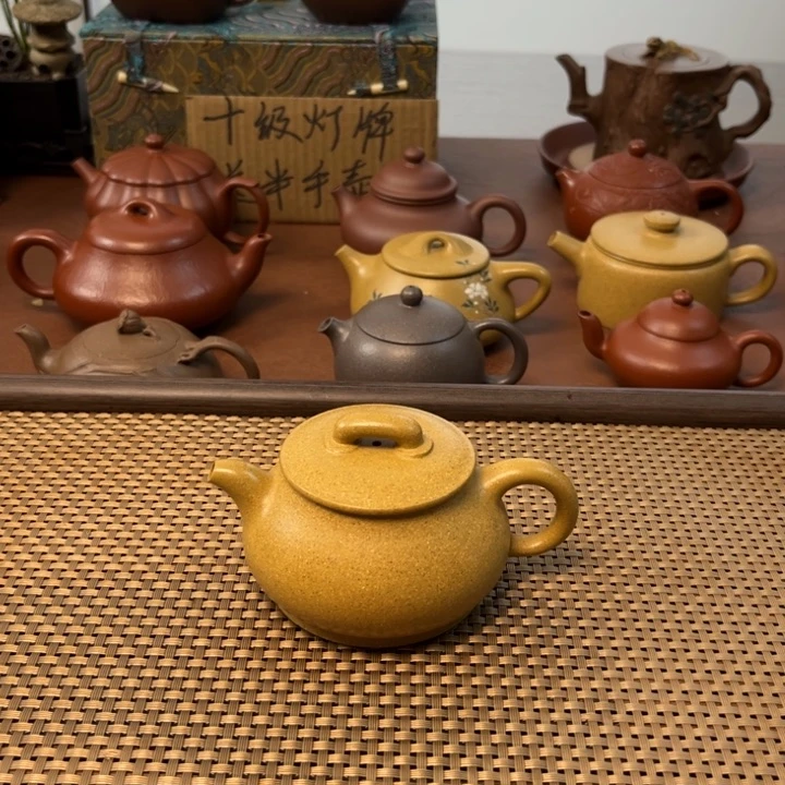 紫砂茶壶儒象黄金段手工壶