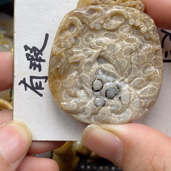 硅化珊瑚（珊瑚玉）未镶嵌颈饰