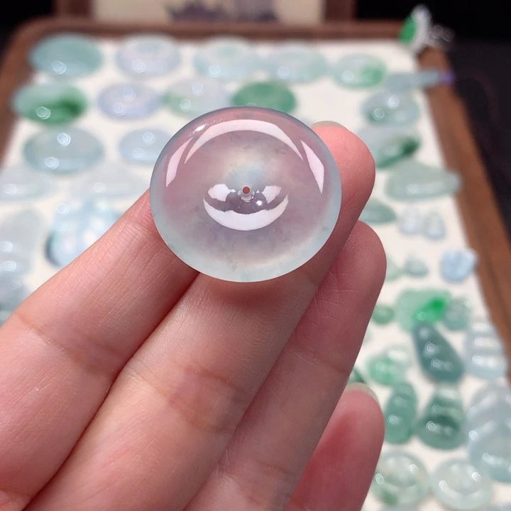 翡翠未镶嵌颈饰高冰平安扣