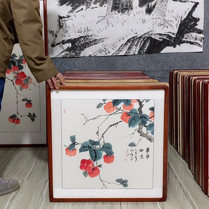 【闪购商品】国画书画作品带框65×65厘米