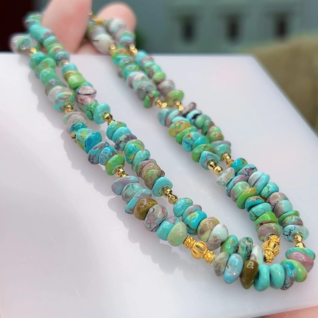 绿松石珠宝奇石18K金镶嵌