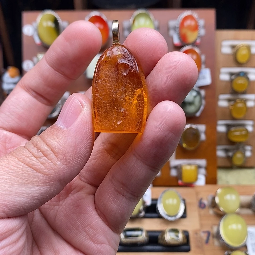 琥珀颈饰未镶嵌蓝***蓝