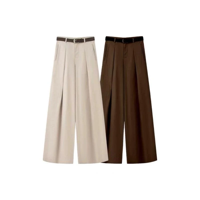 艾家商场同款2025早秋款高腰休闲裤阔腿裤直筒裤女长裤303033