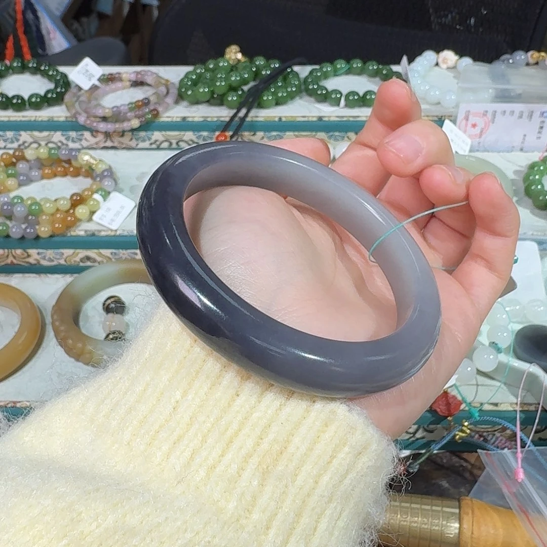 和田玉未镶嵌手链59.1半山半水