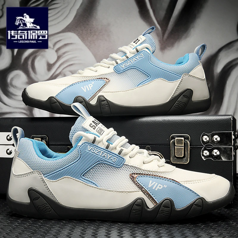 传奇保罗正版男鞋2025新款冬季薄款网面运动鞋男士软底跑步鞋秋季