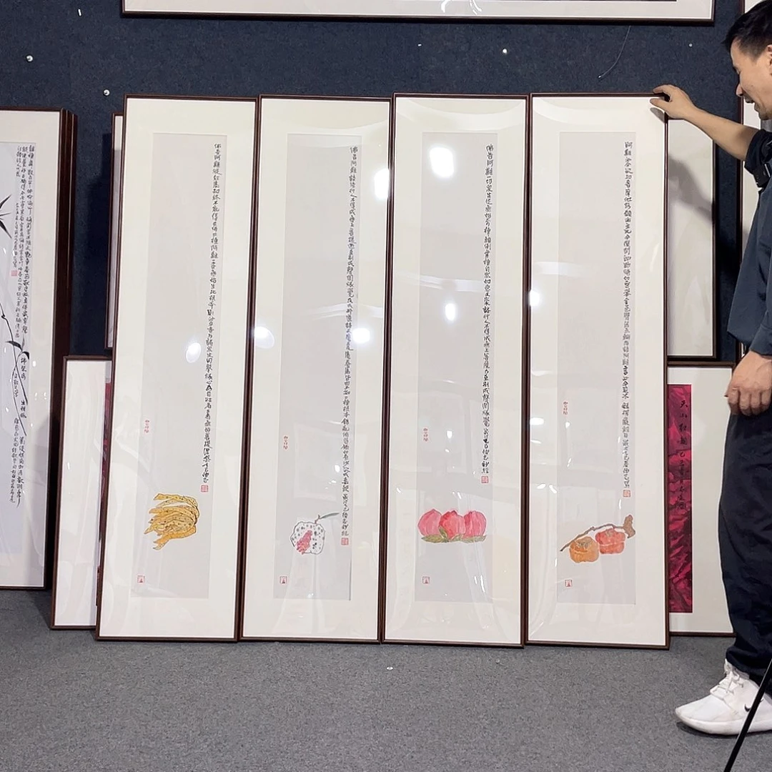 国画手绘画作品带框