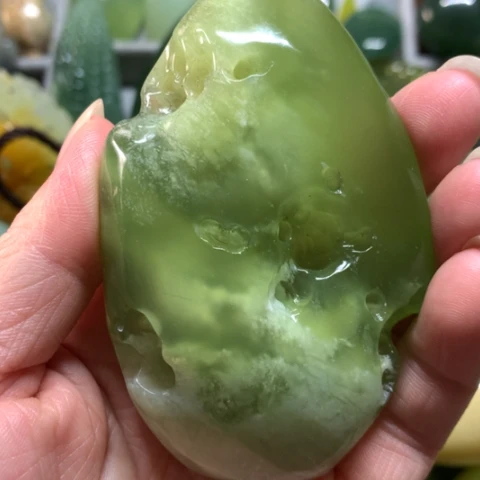 蛇纹石玉未镶嵌手把件