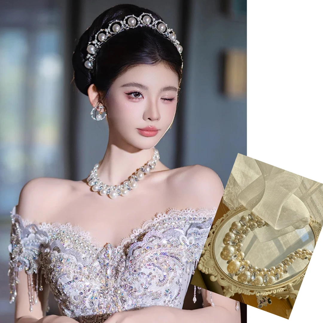 好柿｜684小众新娘复古宫廷风纯欲系婚纱礼服项链