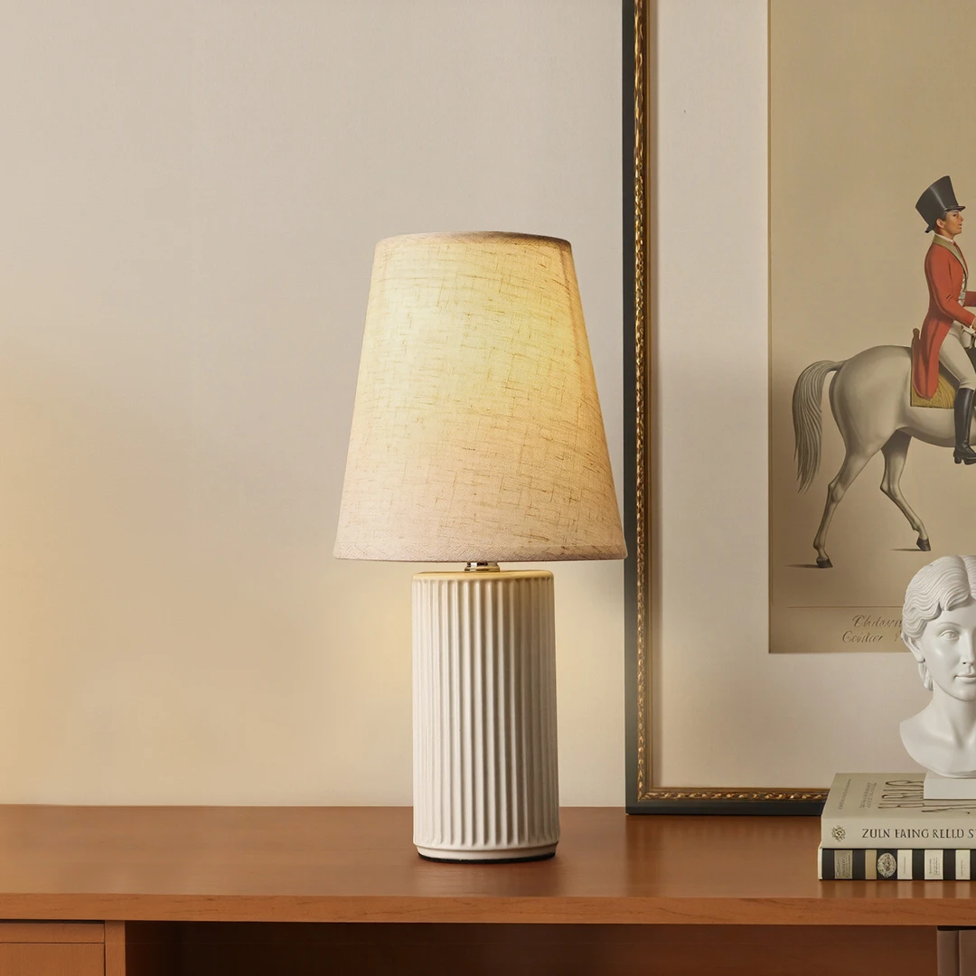 贝汉美日式中古风陶瓷罐台灯复古小众简约客厅卧室床头灯装饰摆件