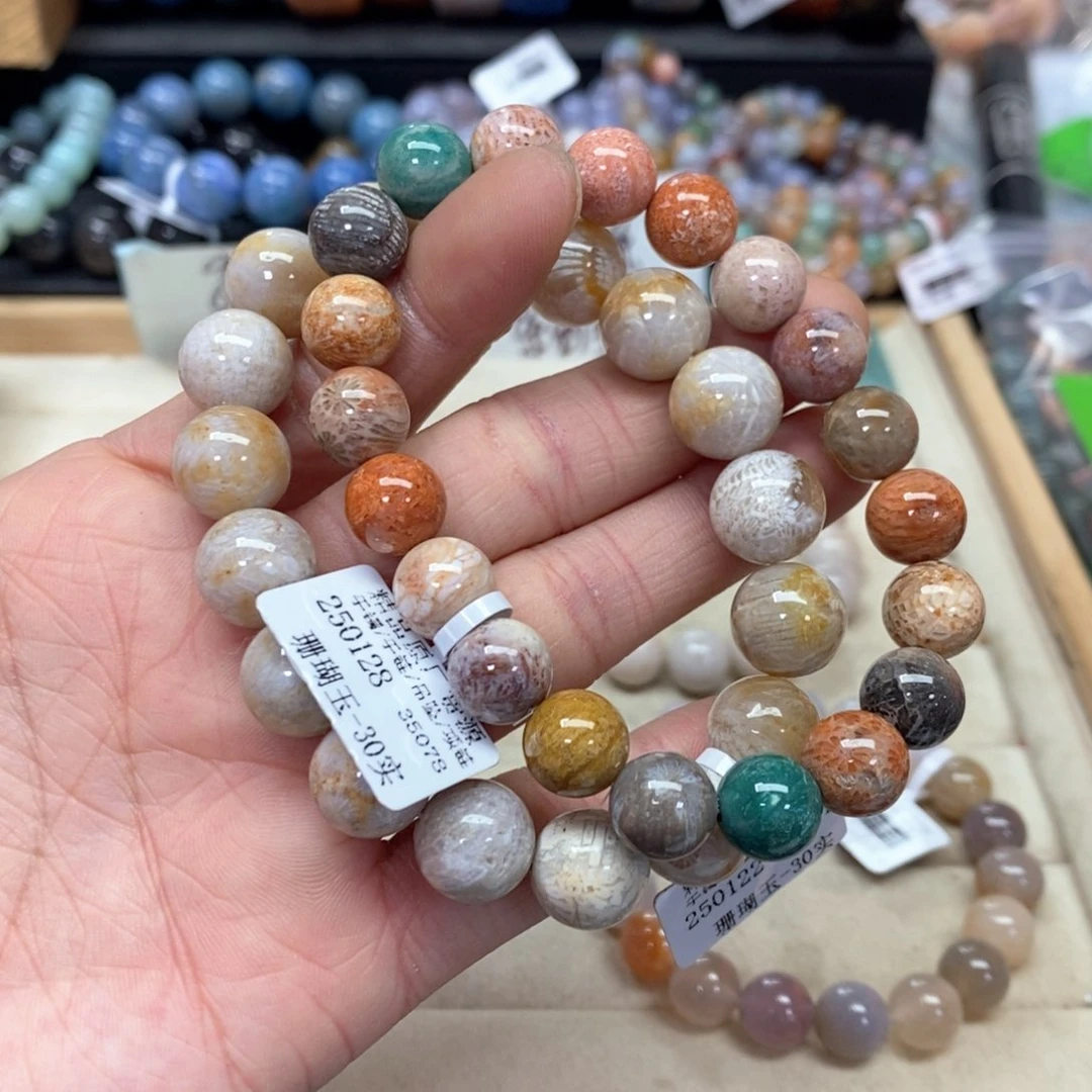 硅化珊瑚（珊瑚玉）手链未镶嵌程*峡349