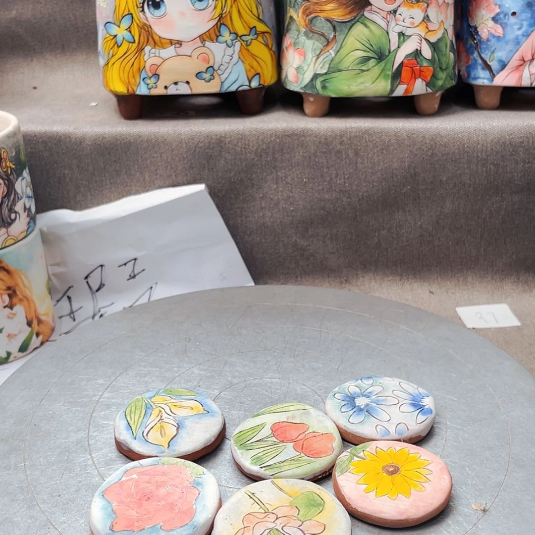 【闪购商品】瓷片珍精工花盆