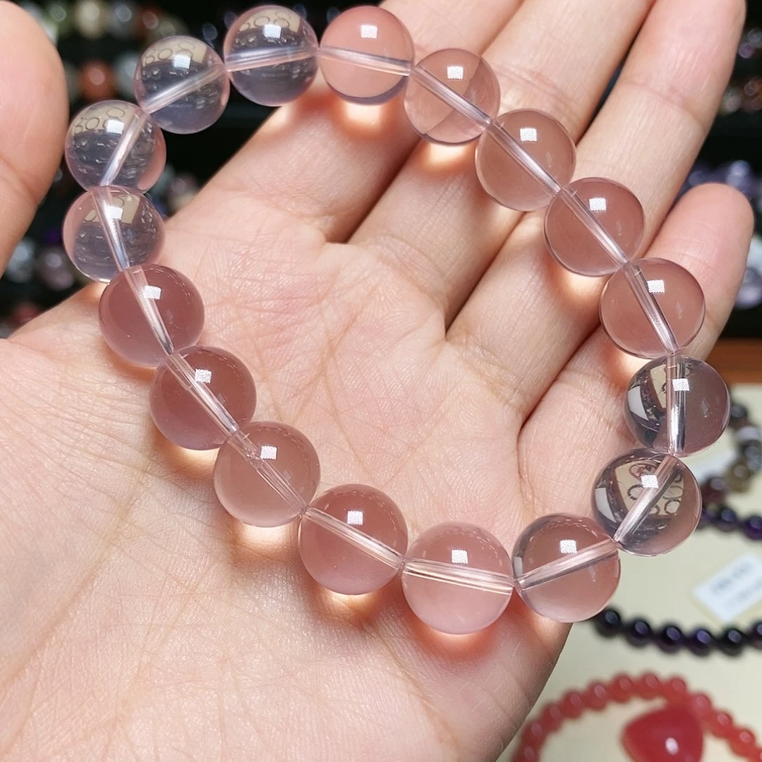 水晶手串未镶嵌粉水晶