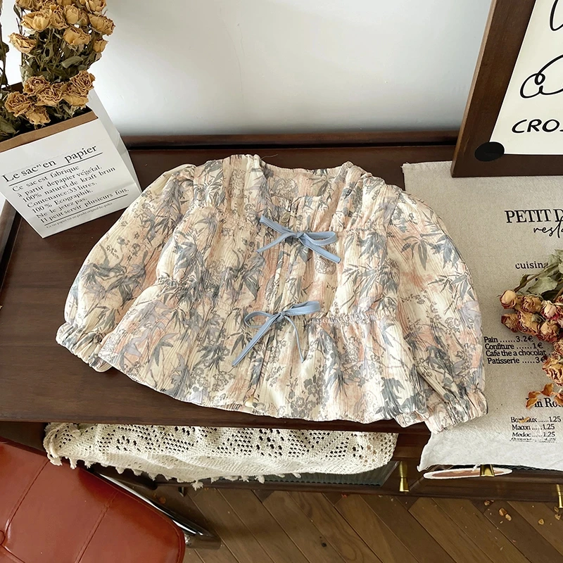 【现货】QW249776春秋新款儿童外套女童气质无领外套