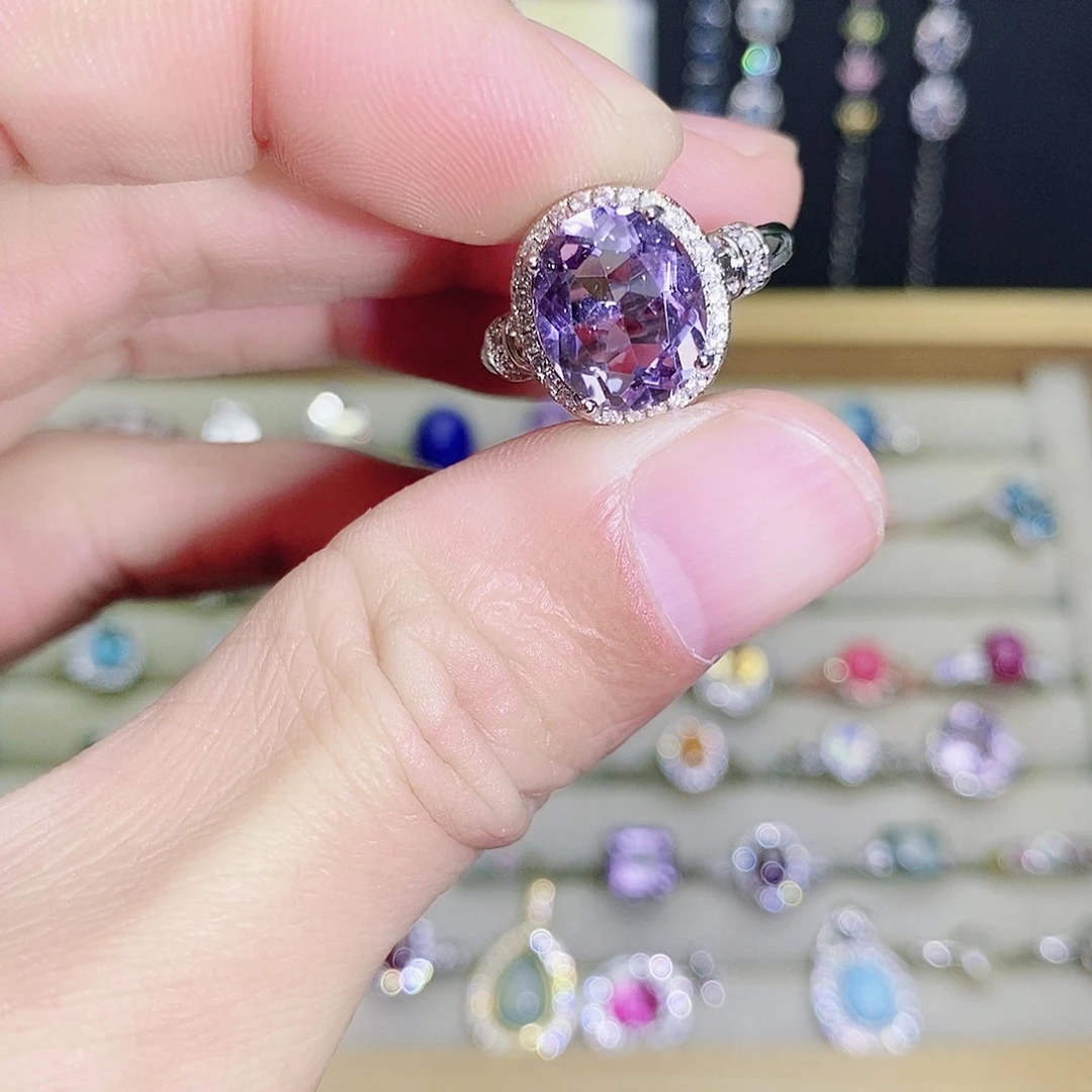 未镶嵌戒指紫晶556