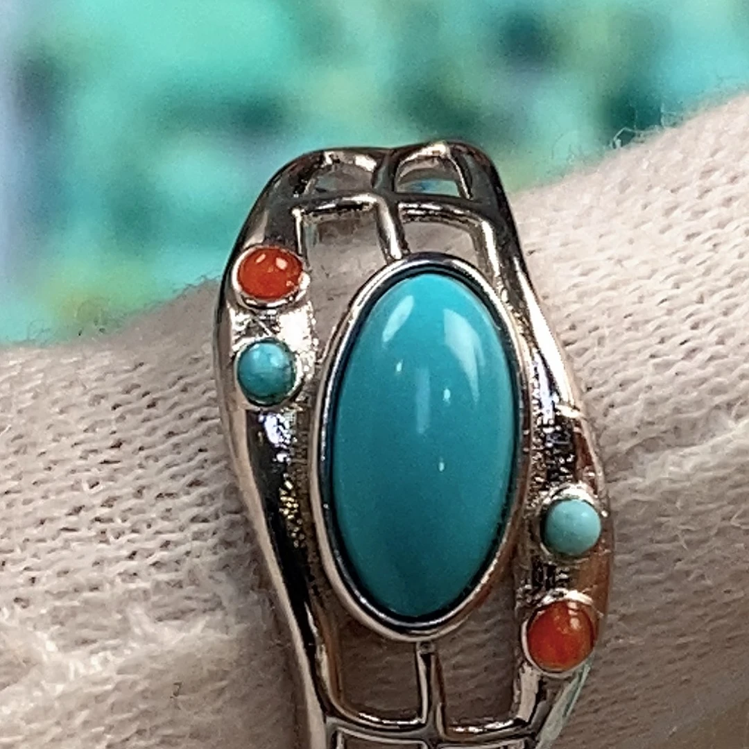 绿松石银S925镶嵌配饰