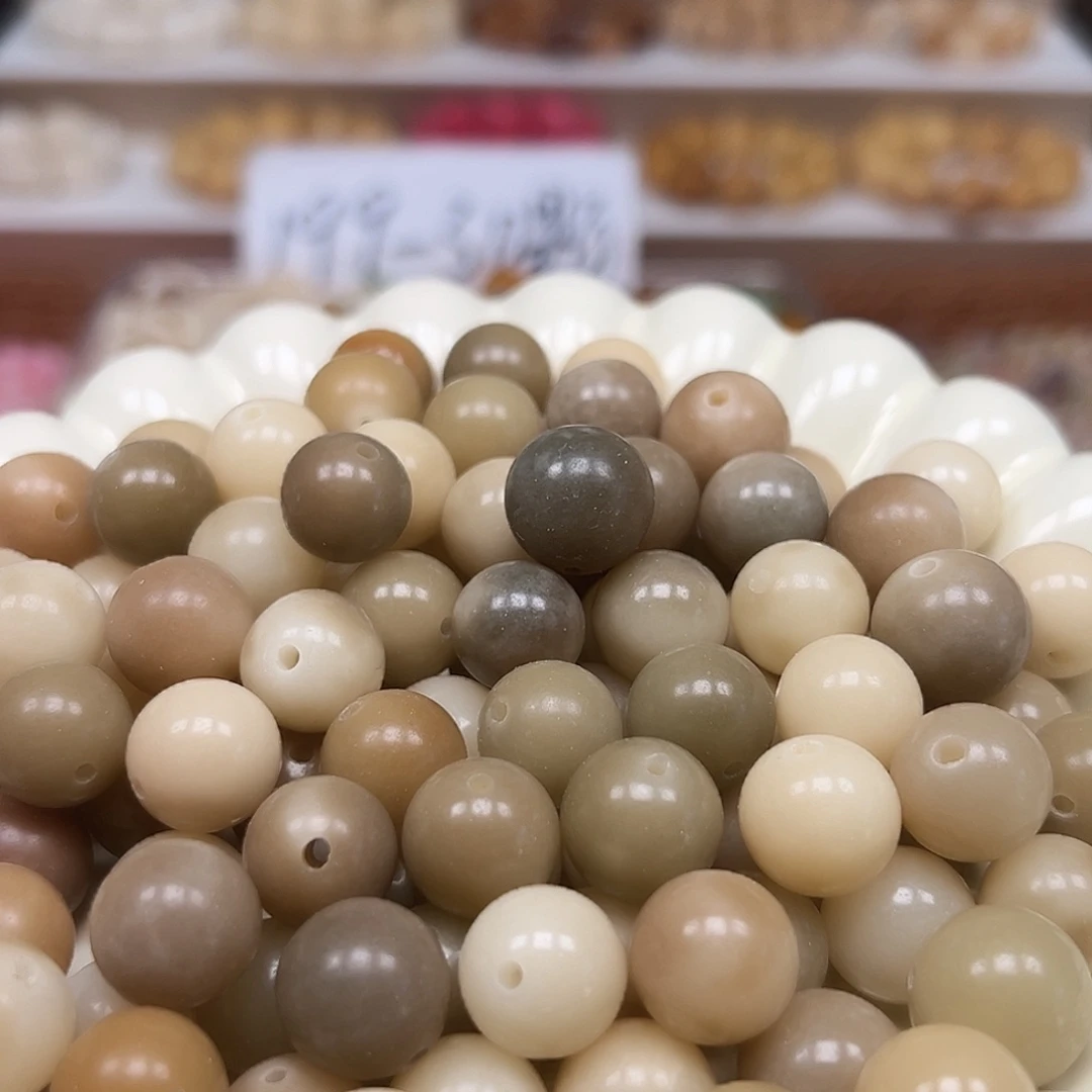 菩提根/象牙果手串卡13/14老料干磨圆160颗