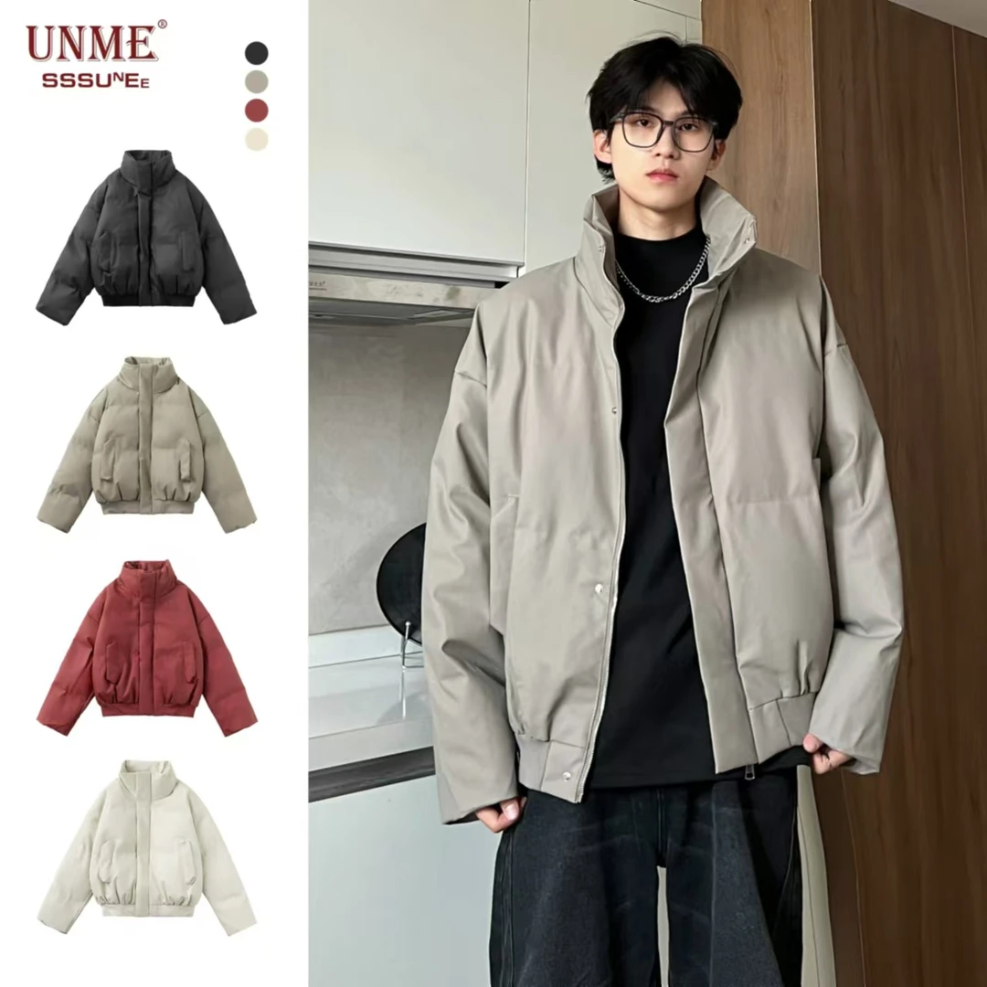 阿叔冬季棉服男款爆款2025新款百搭高街短板面包服棉衣男AG-11259