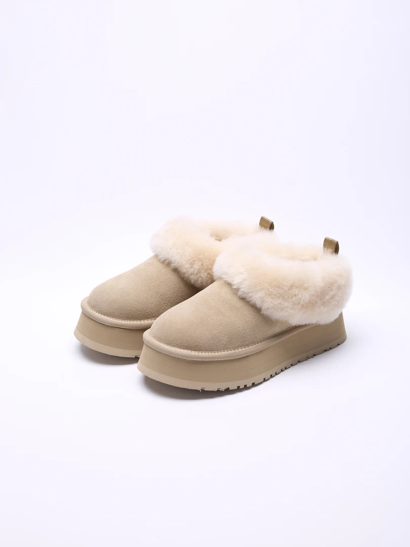 【XBOSS】冬季新款不掉跟塔茨勒高丝光牛反绒羊毛防滑雪地靴女