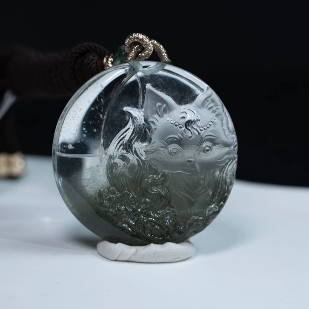 晶匠绿幽灵凤九吊坠 编号JP56164