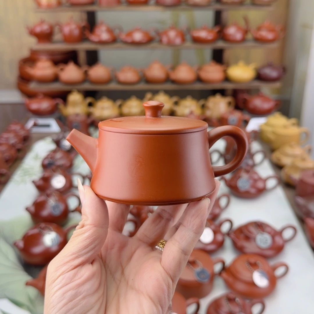 白***.紫砂茶壶云柱手拉壶