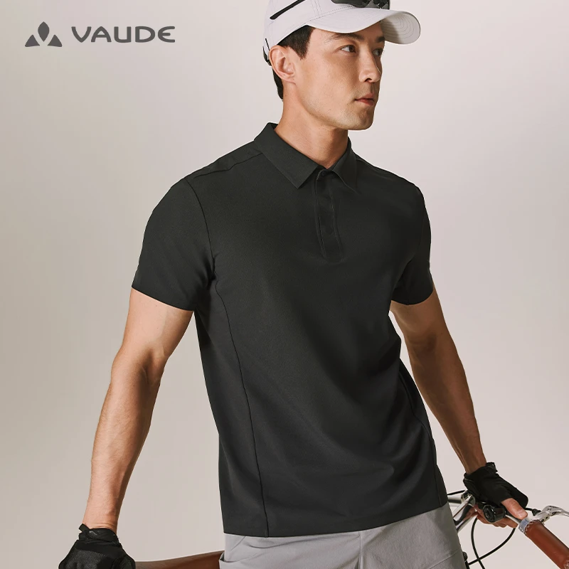 VAUDE夏季男士户外高效速干防晒短袖透气短袖翻领polo衫VG2527102