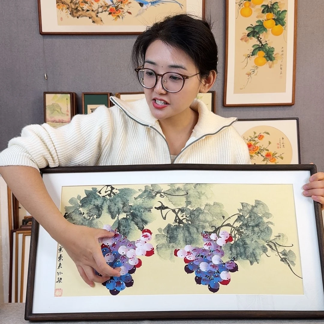书法纯手绘，纯手写带框尺寸：36×69厘米