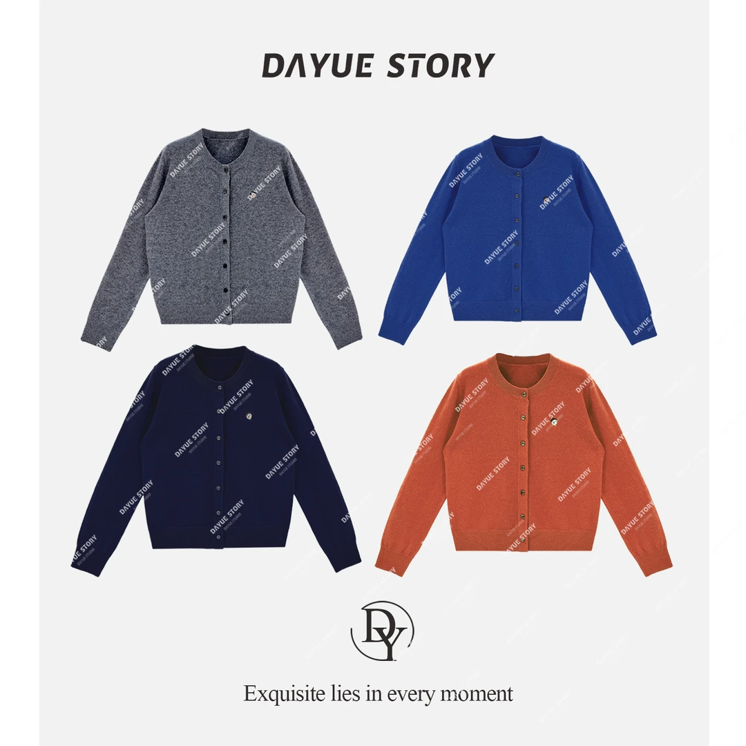 DAYUE【小熊刺绣针织衫】秋天衣橱刚需款~髙克重26支绵羊毛百搭上衣