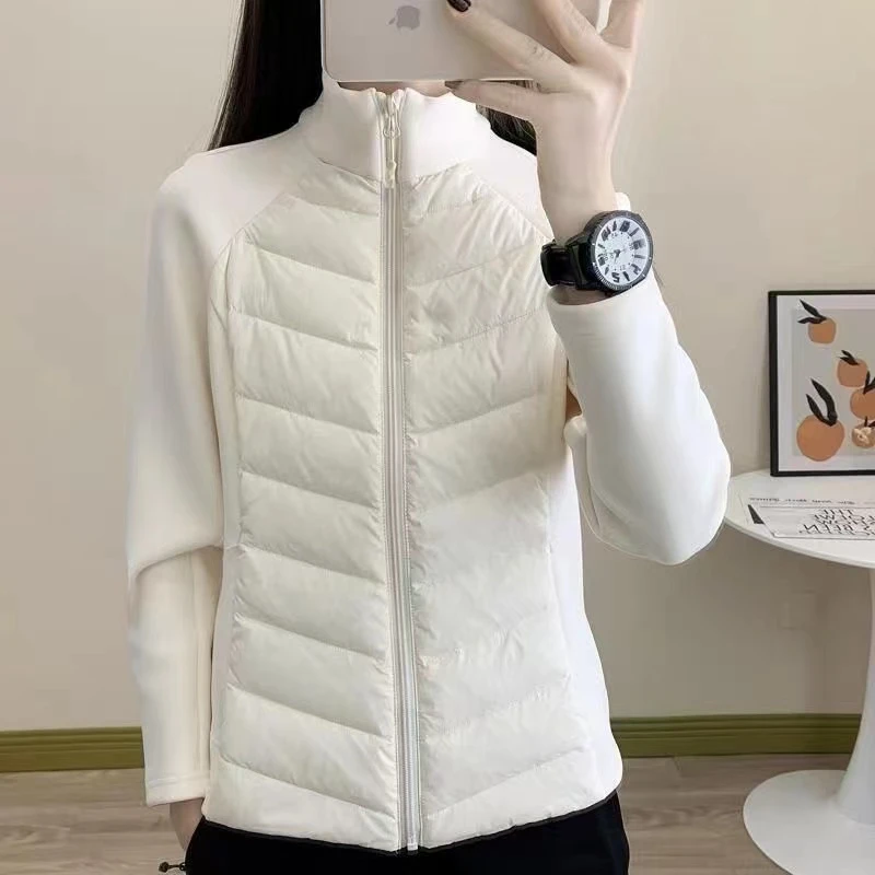 瑜伽服运动打底棉服女立领轻薄内搭秋冬保暖外套女内胆收腰显瘦