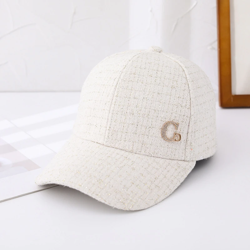 帽子现货新款鸭舌帽2024情侣弯檐休闲百搭金属标男女棒球帽