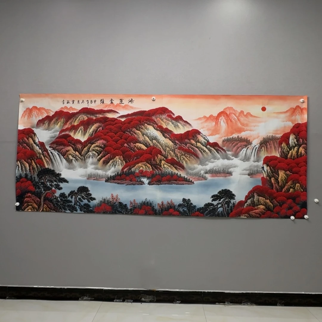 国画誓**败横幅八尺精品山水贾敏